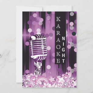 Purple Sweet 16 karaoké soirée Invitation