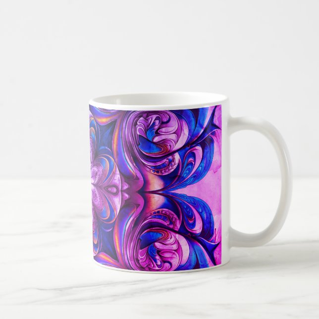Purple Swirl Abstract Art Coffee Mug – Modern Flui Kaffeetasse (Rechts)