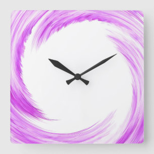 Purple Swirl Abstract Art Quadratische Wanduhr