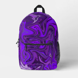 Purple Swirl Art Bedruckter Rucksack