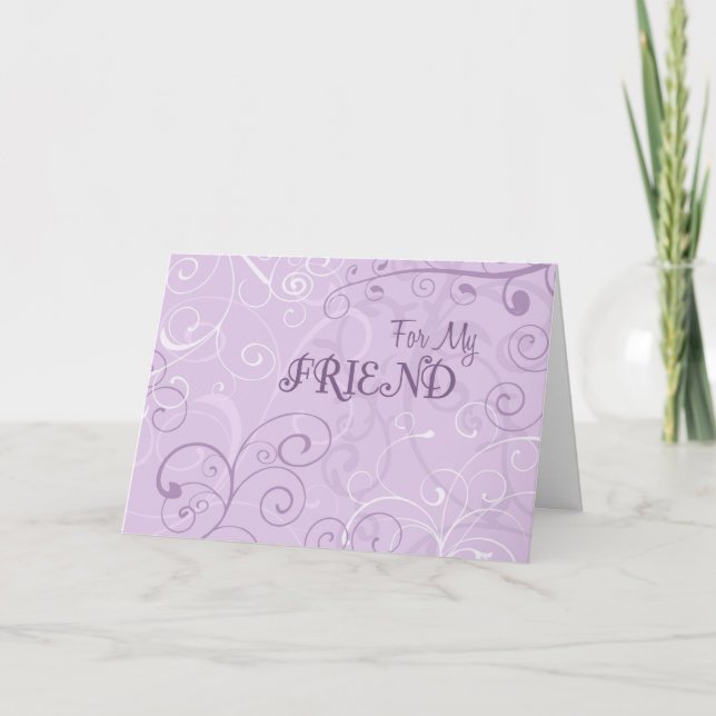 Purple Swirls Friend Maid of Honor Invitation Card (Devant)