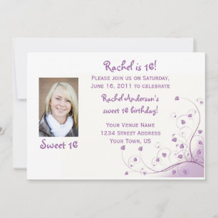 Purple Swirls Sweet 16 Einladung
