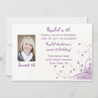 Purple Swirls Sweet 16 Einladung
