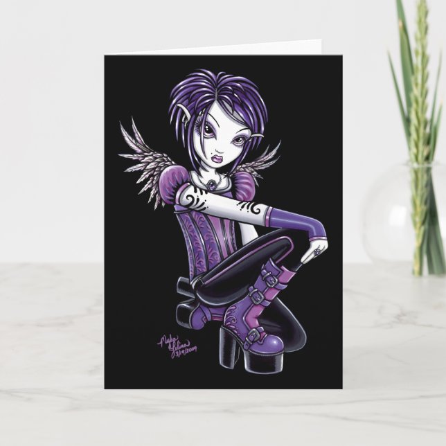Purple Tattoo Angel Card Karte (Vorderseite)