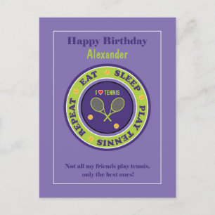 Purple Tennis 🎾 Bonne Carte Postale Anniversaire
