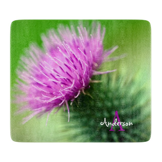 Purple Thistle Glass chopping board Schneidebrett (Vorderseite)
