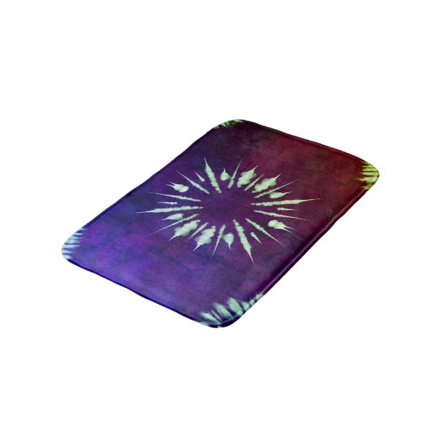 Purple Tie Dye Bath Mat Badematte (Schrägansicht)