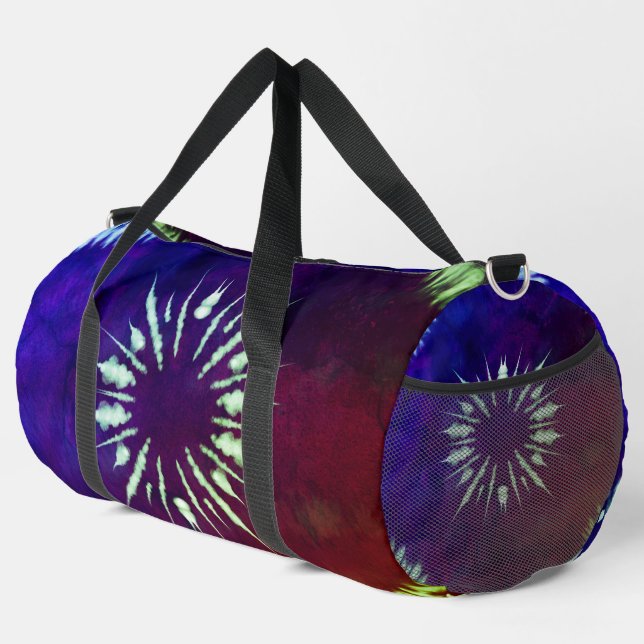 Purple Tie Dye Large Duffle Bag (Rechte Ecke)
