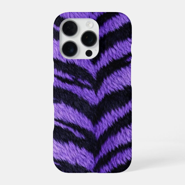purple tiger skin texture iPhone 16 pro hülle (Rückseite)