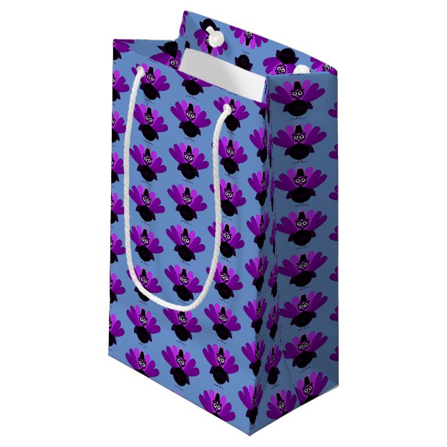 Purple Tom Turkey Kleine Geschenktüte (Vorderseite Schrägansicht)