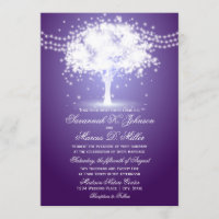 Purple Tree String éclaire les invitations de mari