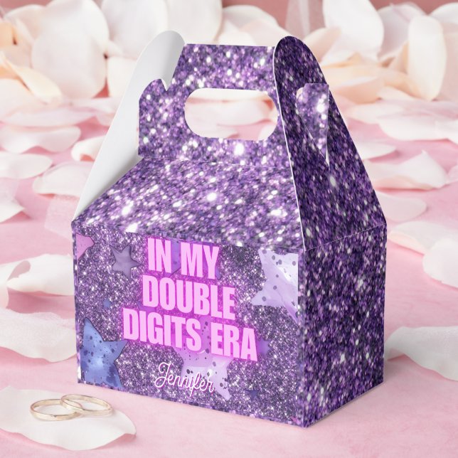 Purple Trendy In My Double Digits Era Birthday Geschenkschachtel (Hochzeit)