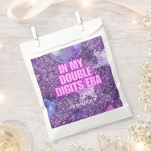 Purple Trendy In My Double Digits Era Birthday Geschenktütchen (Ausgeschnitten)