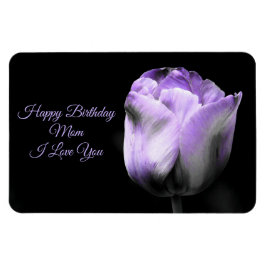 Purple Tulip Birthday Mom *personalize/customize* Magnet