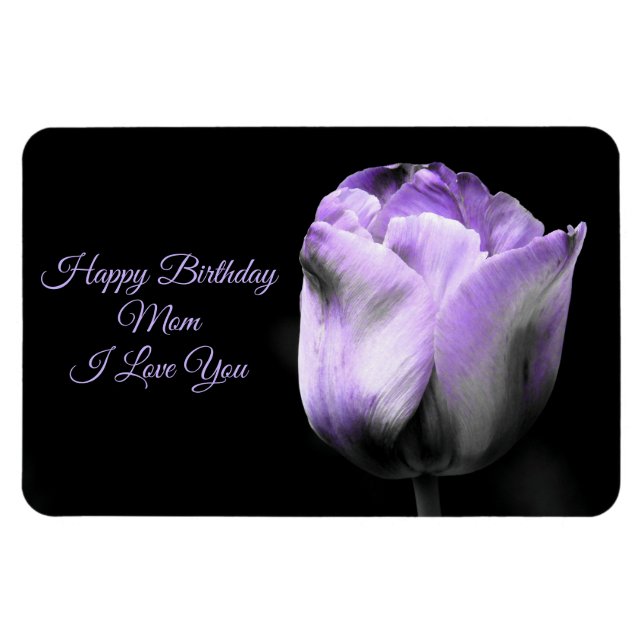 Purple Tulip Birthday Mom *personalize/customize* Magnet (Horizontal)