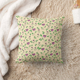Purple tulips floral pattern kissen