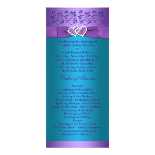 Purple, Turquoise Floral Hearts Programme de maria
