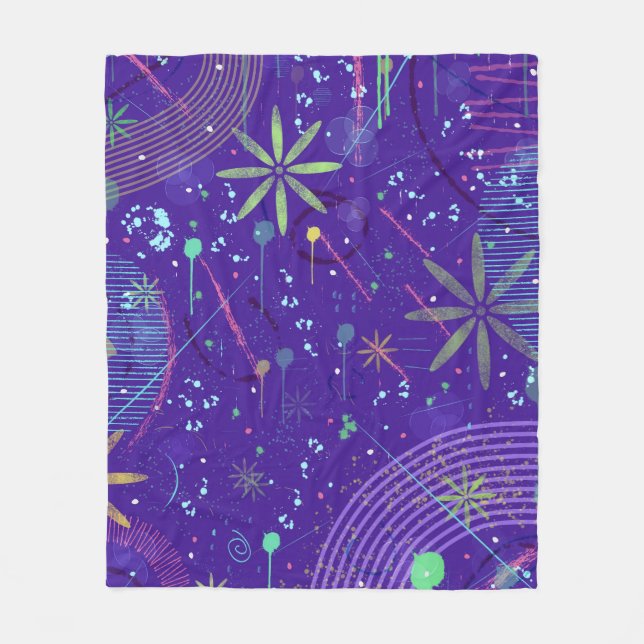 Purple Twilight Party Fleecedecke (Vorderseite)