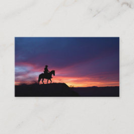 Purple Twilight Western Cowboy Silhouette Art Visitenkarte