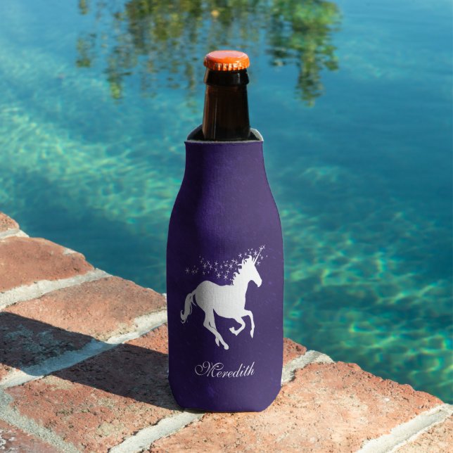 Purple Unicorn Personnalisé Glacière de bouteille (Piscine in situ)