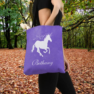 Purple Unicorn Sac fourre-tout personnalisé