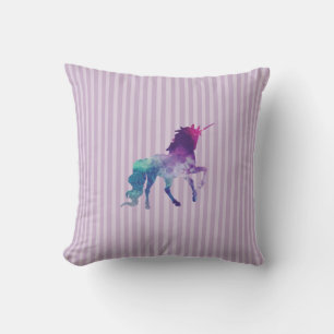 Purple Unicorne Jeter oreiller pour petite fille