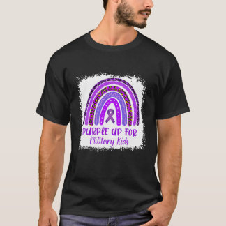 Purple Up For Military Kids Month Leopard Rainbow T-Shirt