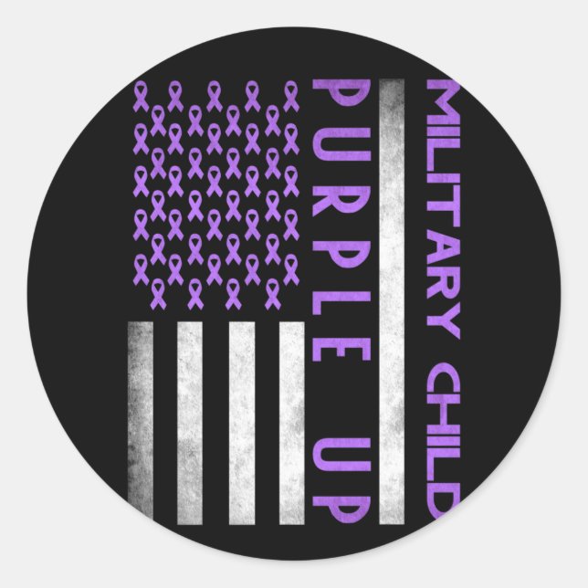 Purple Up Month Of Military Child Kids Awareness Runder Aufkleber (Vorderseite)
