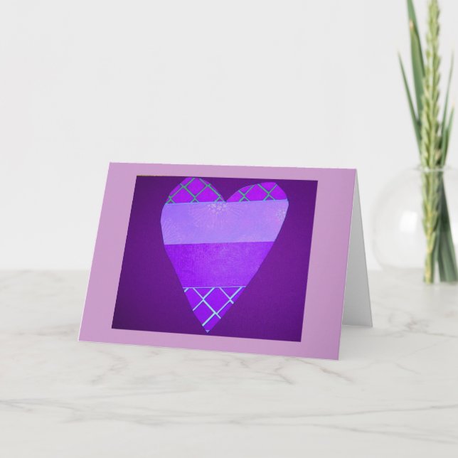 purple Valentine's Feiertagskarte (Vorderseite)