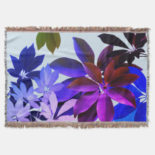 Purple, Vert & Bleu Feuilles Jetez la couverture