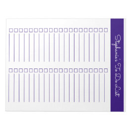 Purple Vertical 8.5x11 Two Column Checklist Notizblock