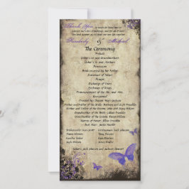 Purple Vintage Butterfly Wedding Programme Photoca