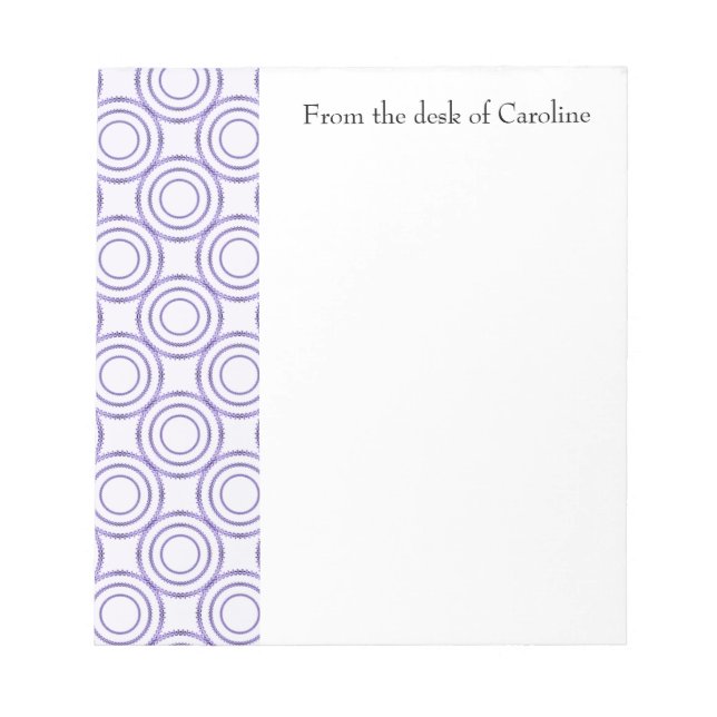 Purple Vintage Circle Pattern Personalized Notepad Notizblock (Vorderseite)