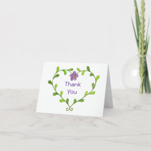 Purple Violet Wreath thank you card Dankeskarte