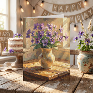 Purple Violets | Alles Gute zum Geburtstag meinem Karte