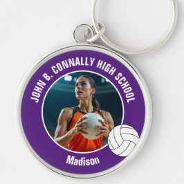 Purple Volleyball Player Photo Keepsake Schlüsselanhänger