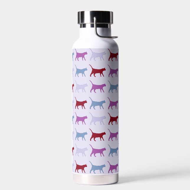 Purple Walking Cat Pattern Trinkflasche (Links)