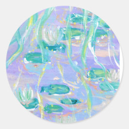 Purple Water Lilies Stickers