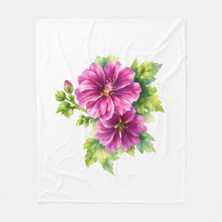 Purple Watercolor Flower Illustration  Fleecedecke