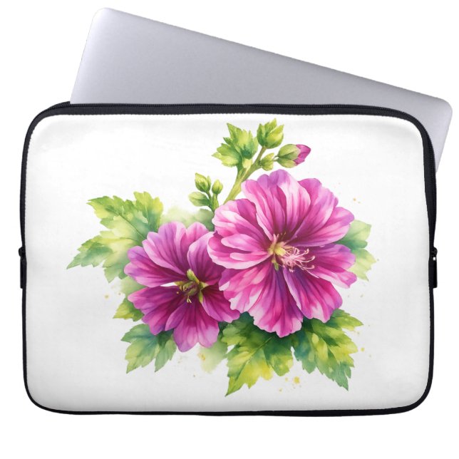 Purple Watercolor Flower Illustration  Laptopschutzhülle (Vorderseite)