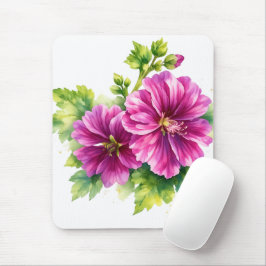 Purple Watercolor Flower Illustration Mousepad