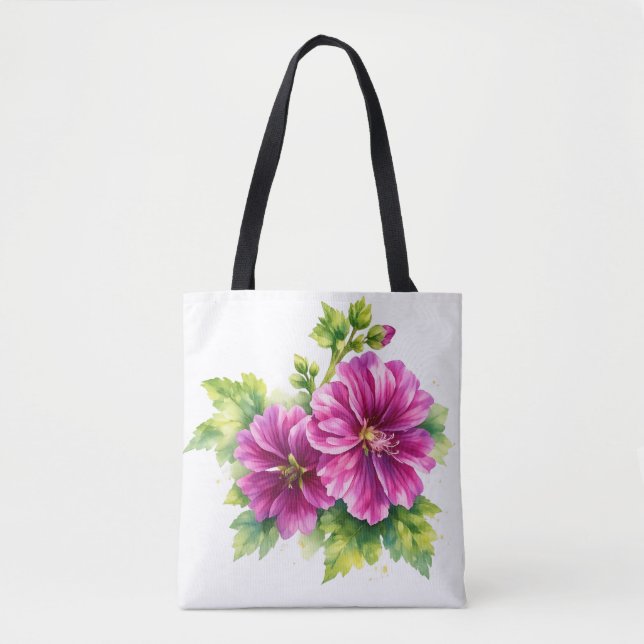 Purple Watercolor Flower Illustration  Tasche (Vorderseite)