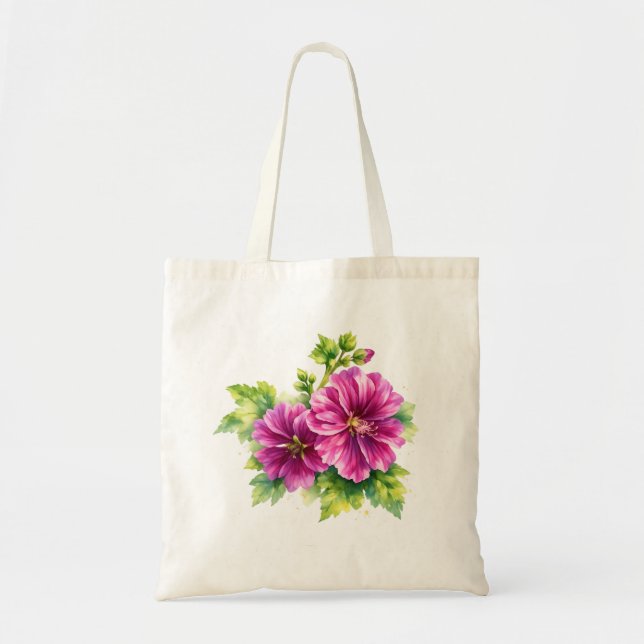 Purple Watercolor Flower Illustration  Tragetasche (Vorne)