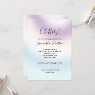 Purple White Blue Tie Tee Invitation