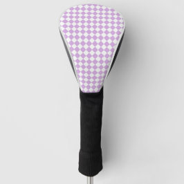Purple White Checker Diamond Pattern Golf Headcover