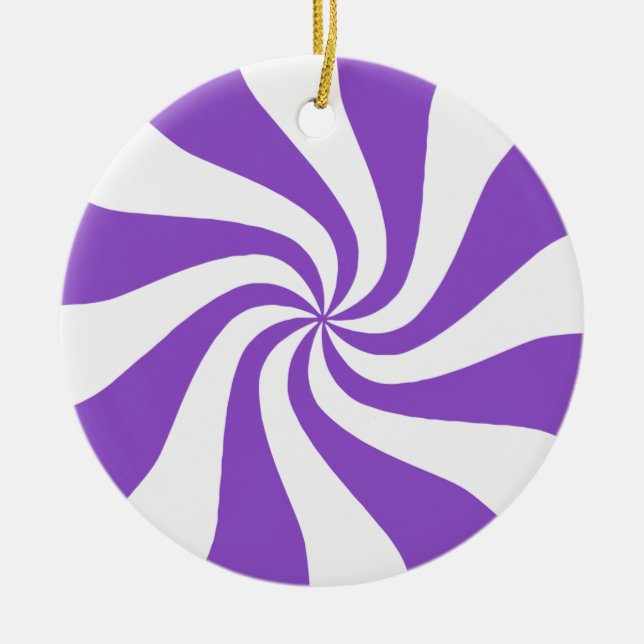 Purple & White Peppermenthe Candy Ornement de Noël (Devant)