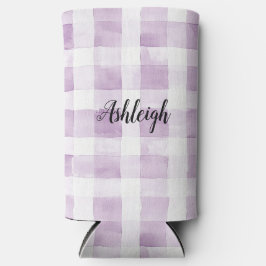 Purple White Plaid Stripes Birthday Selters Dosenkühler