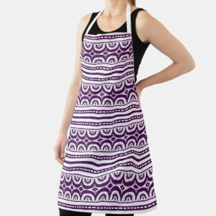 Purple White Tribal Muster Afrikanisch Schürze