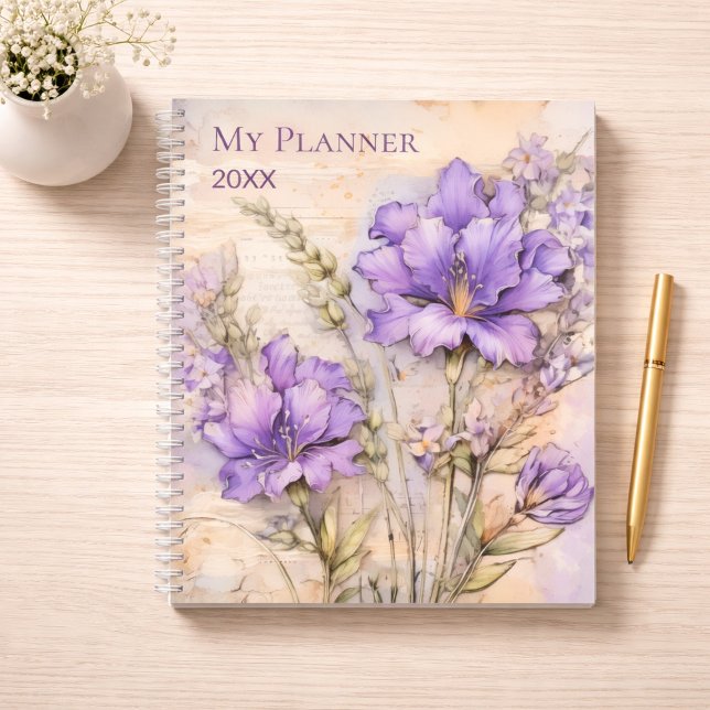 Purple Wildflower Aesthetic Daily Weekly Planer (Von Creator hochgeladen)