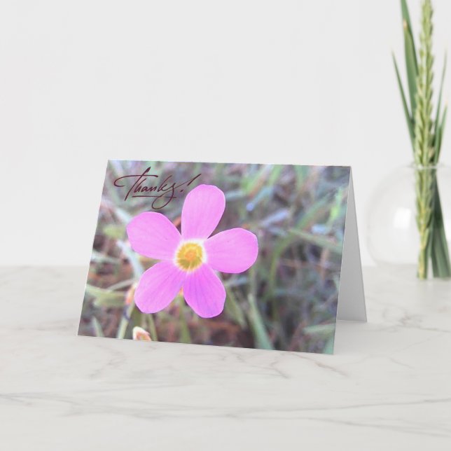 Purple Wildflower Blank Thank You Card Dankeskarte (Vorderseite)